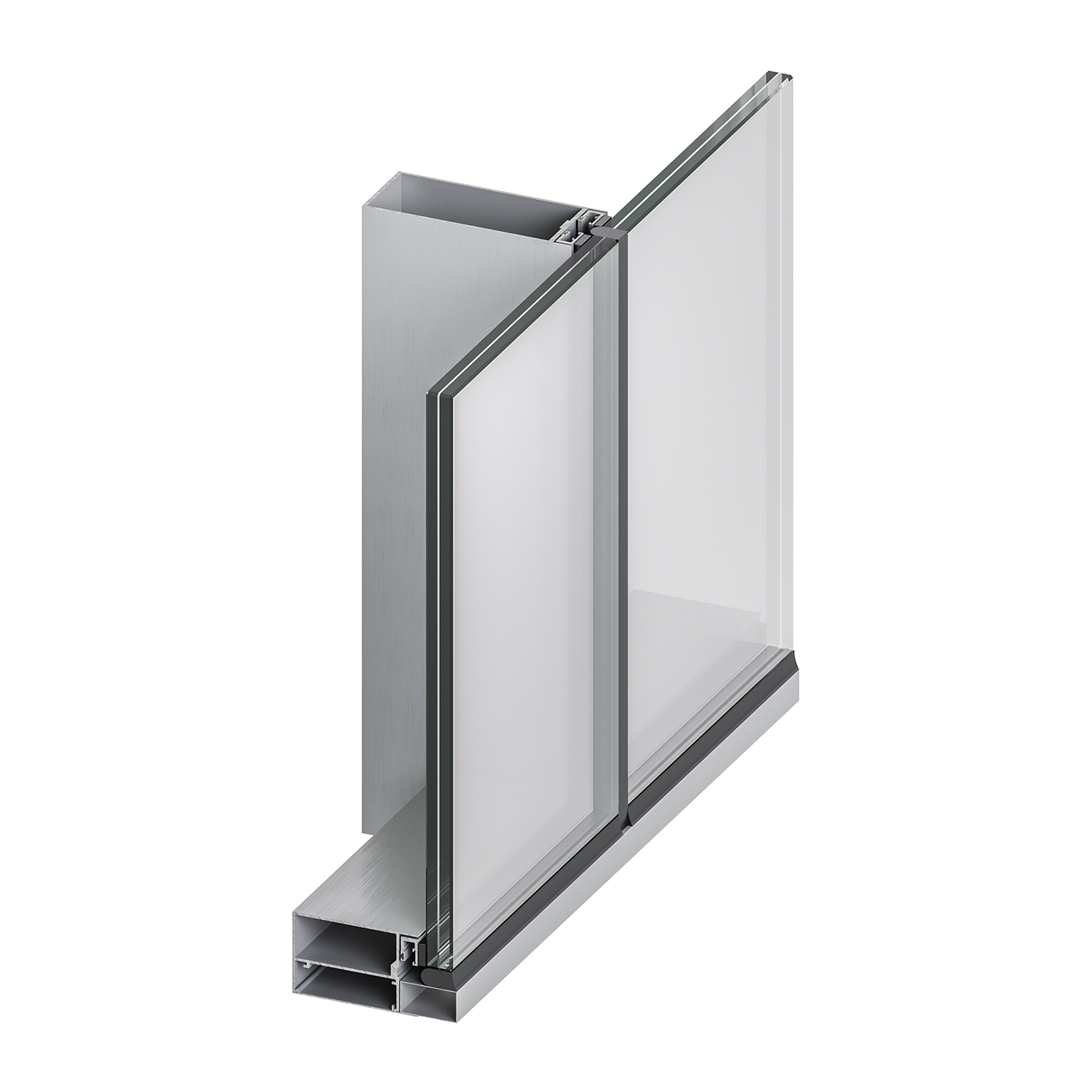 Vách kính cố định 2 tấm kính
