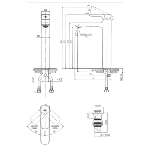 Vòi Chậu Lavabo Đặt Bàn Inax LFV-632SH-2 Nóng Lạnh (LFV632SH2)