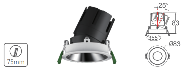 Đèn led âm trần Spotlight 9W SVC-751+MD09E