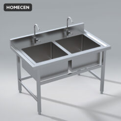 Bàn Chậu Đôi Inox Homecen