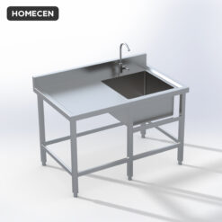 Bàn Chậu Đơn Có Bàn Sơ Chế Inox Homecen