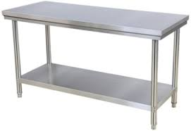 Bàn inox ra đồ bếp nhà hàng có giá phẳng